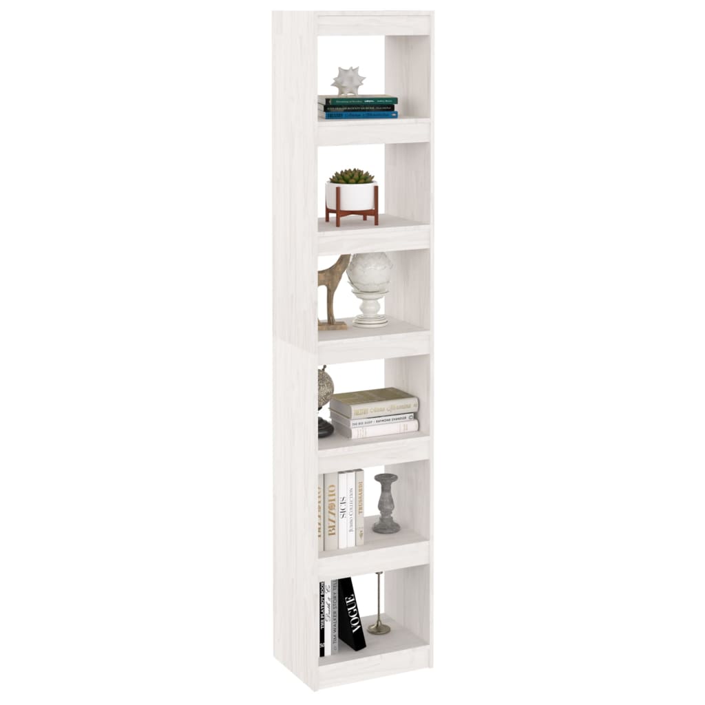 Libreria/Divisorio Bianco 40x30x199cm in Legno Massello di Pino - homemem39