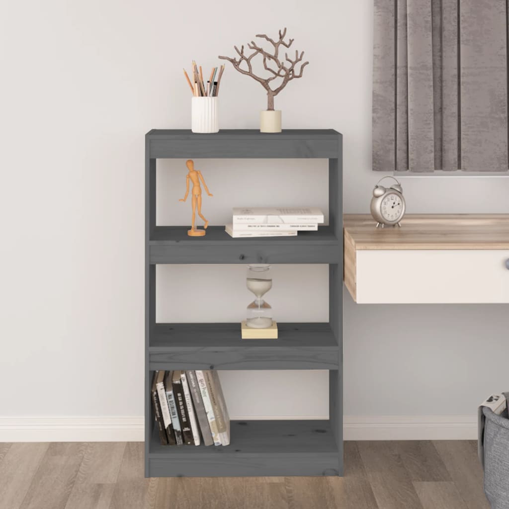 Libreria/Divisorio Grigio 60x30x103,5 cm in Massello di Pino | homemem39