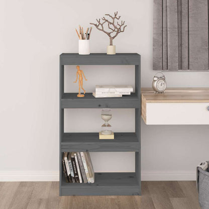 Libreria/Divisorio Grigio 60x30x103,5 cm in Massello di Pino