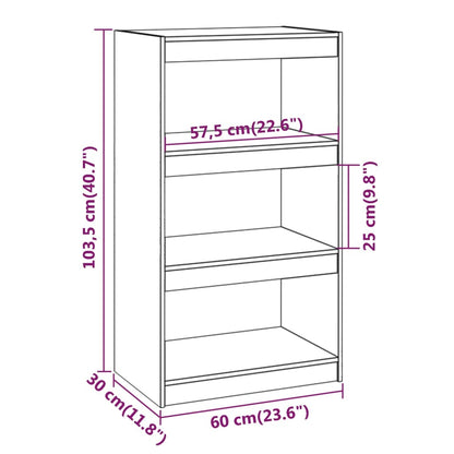 Libreria/Divisorio Grigio 60x30x103,5 cm in Massello di Pino | homemem39