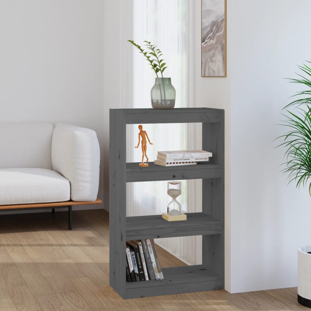 Libreria/Divisorio Grigio 60x30x103,5 cm in Massello di Pino | homemem39