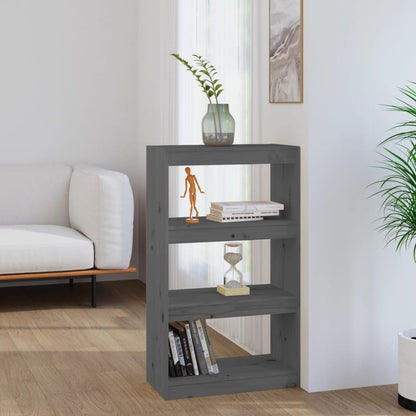 Libreria/Divisorio Grigio 60x30x103,5 cm in Massello di Pino | homemem39