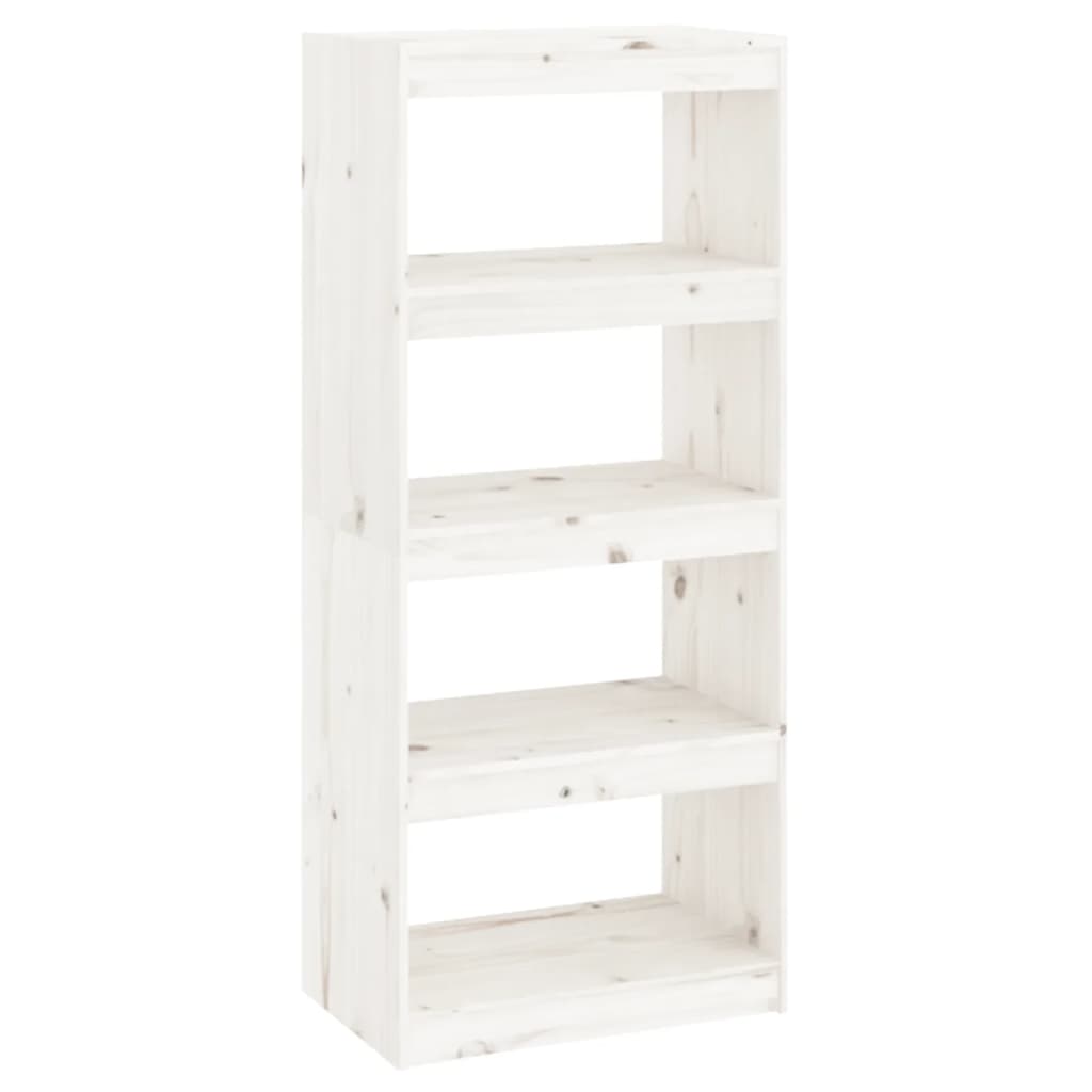 Libreria/Divisorio Bianco 60x30x135,5 cm Legno Massello di Pino | homemem39