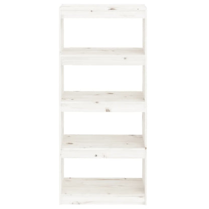 Libreria/Divisorio Bianco 60x30x135,5 cm Legno Massello di Pino | homemem39