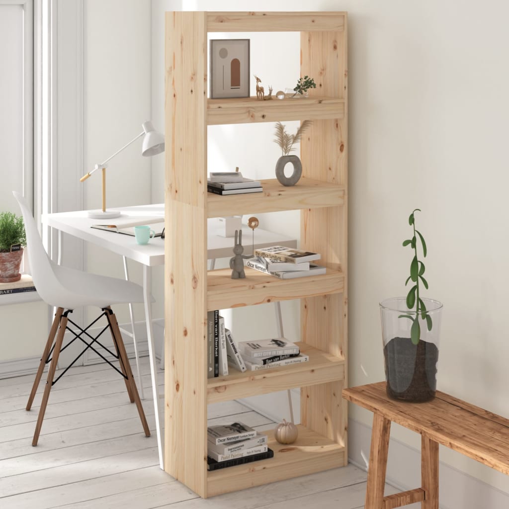 Libreria/Divisorio Grigio 60x30x167,5 cm in Massello di Pino | homemem39