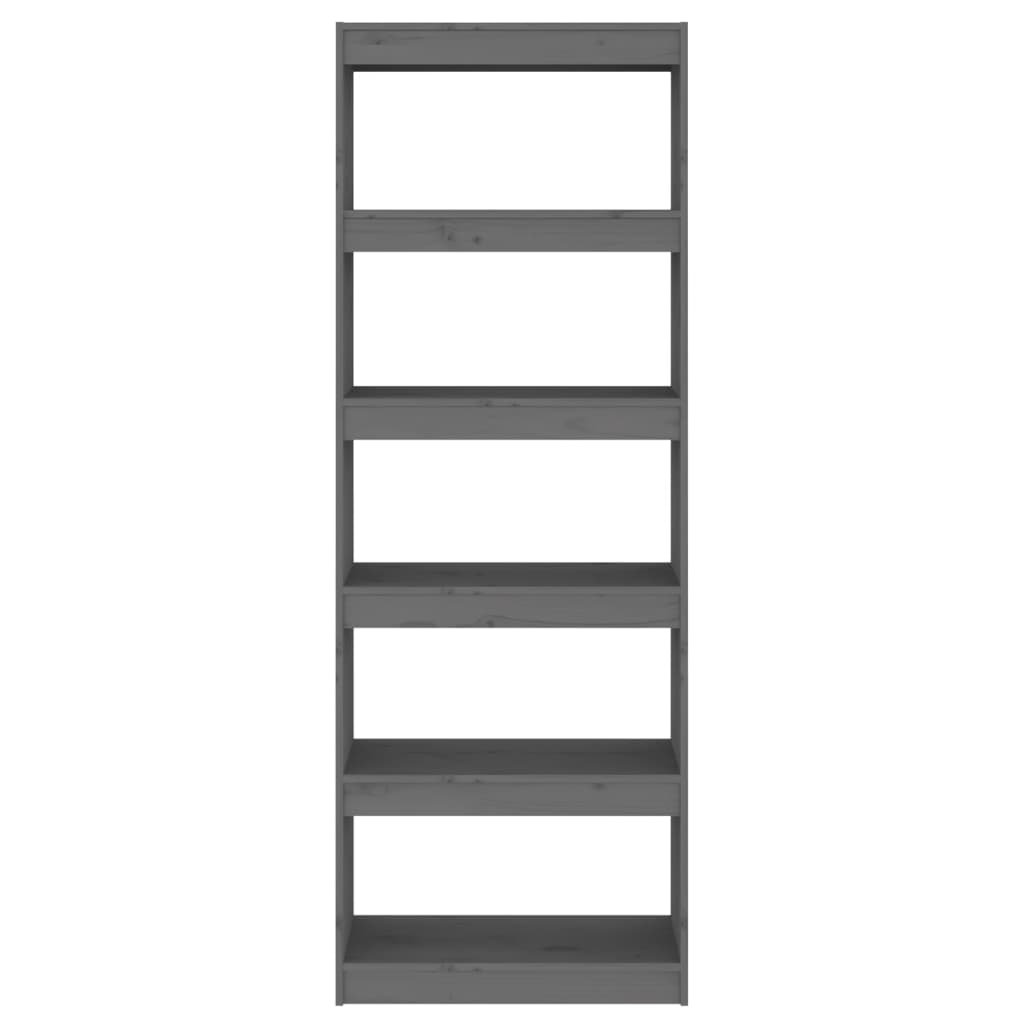 Libreria/Divisorio Grigio 60x30x167,5 cm in Massello di Pino | homemem39