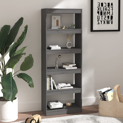 Libreria/Divisorio Grigio 60x30x167,5 cm in Massello di Pino | homemem39