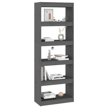 Libreria/Divisorio Grigio 60x30x167,5 cm in Massello di Pino | homemem39