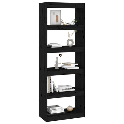Libreria/Divisorio Nero 60x30x167,5 cm in Massello di Pino | homemem39