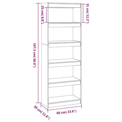 Libreria/Divisorio Nero 60x30x167,5 cm in Massello di Pino | homemem39