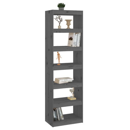 Libreria/Divisorio Grigio 60x30x199,5 cm Legno Massello di Pino | homemem39