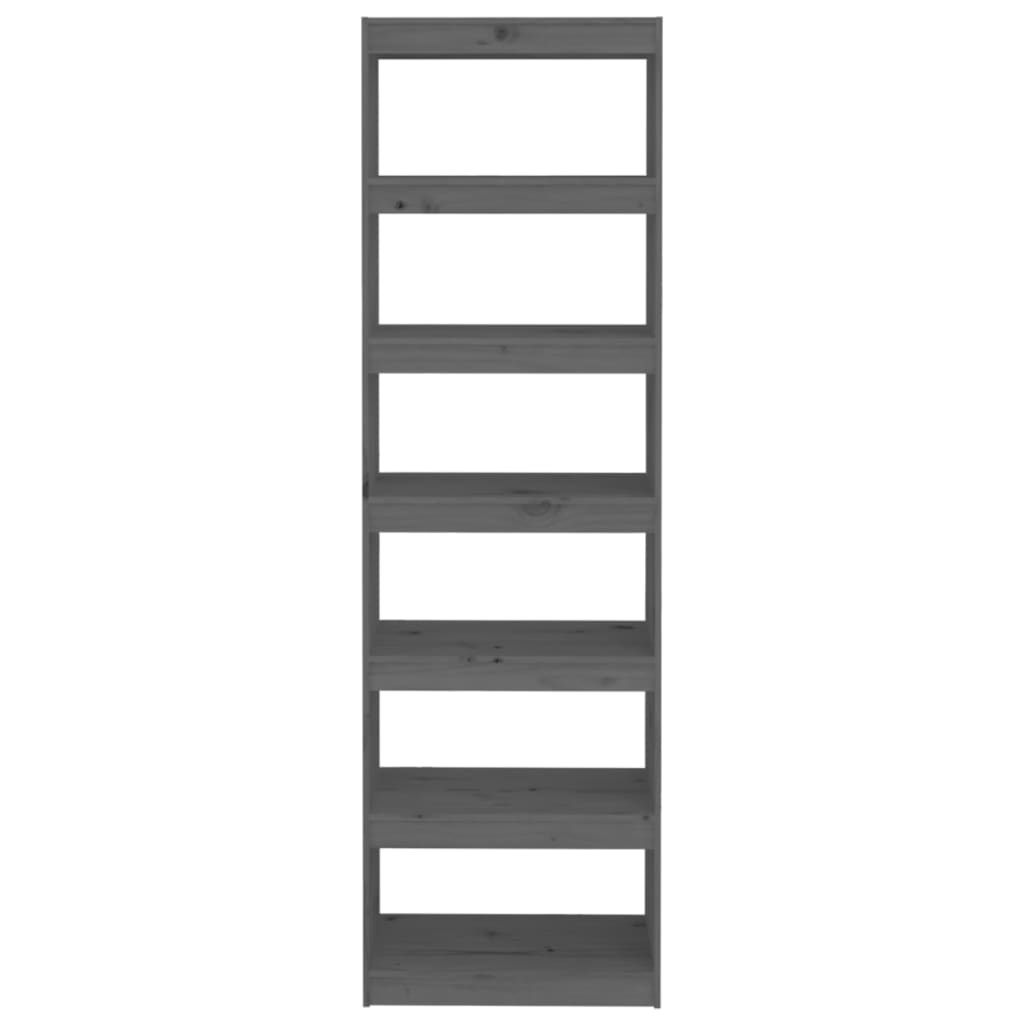 Libreria/Divisorio Grigio 60x30x199,5 cm Legno Massello di Pino | homemem39