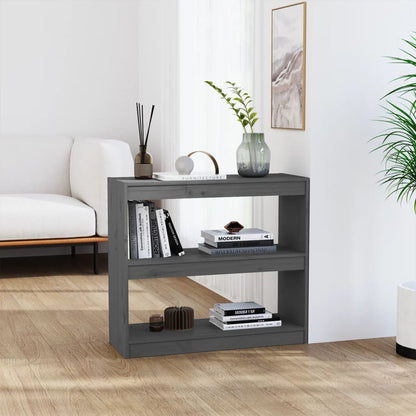 Libreria/Divisorio Grigio 80x30x71,5 cm Legno Massello di Pino | homemem39