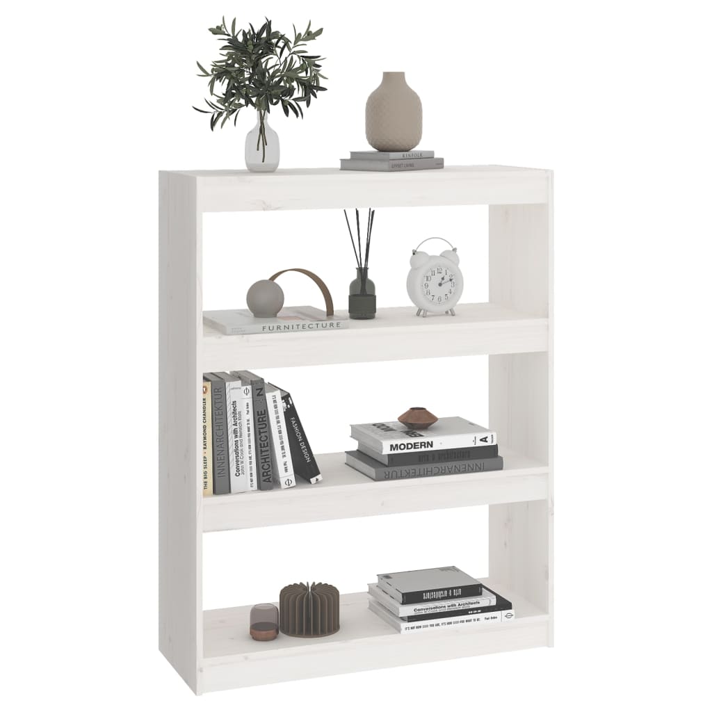 Libreria/Divisorio Bianco 80x30x103,5 cm in Massello di Pino | homemem39
