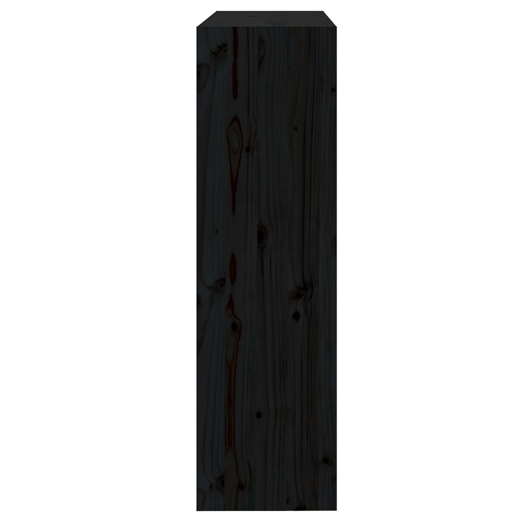 Libreria/Divisorio Nero 80x30x103,5cm in Legno Massello di Pino | homemem39