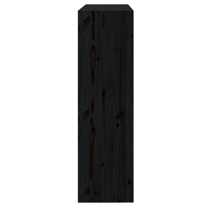 Libreria/Divisorio Nero 80x30x103,5cm in Legno Massello di Pino | homemem39