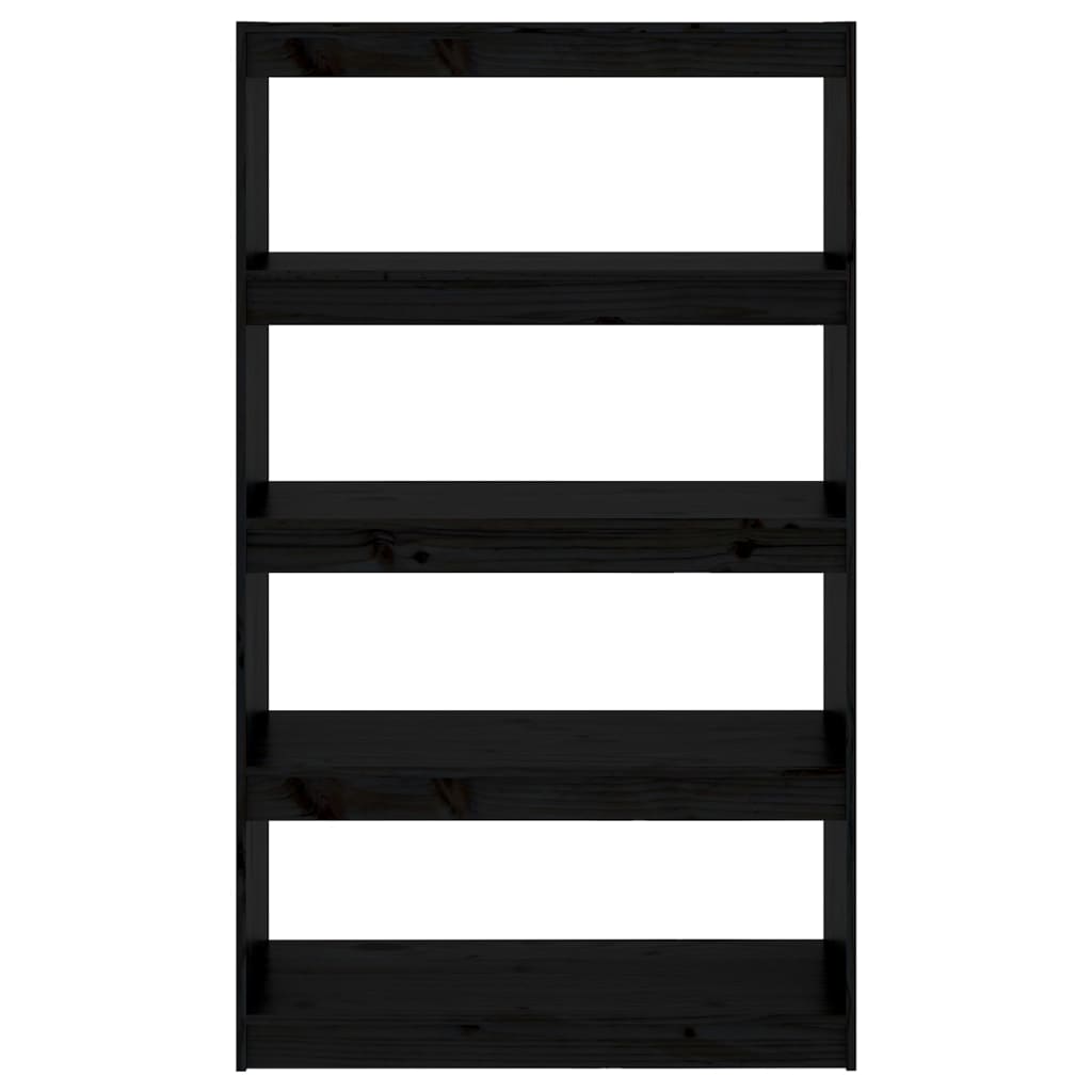 Libreria/Divisorio Nero 80x30x135,5cm in Legno Massello di Pino - homemem39