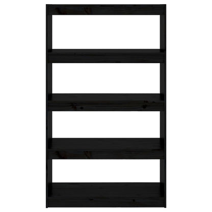 Libreria/Divisorio Nero 80x30x135,5cm in Legno Massello di Pino - homemem39
