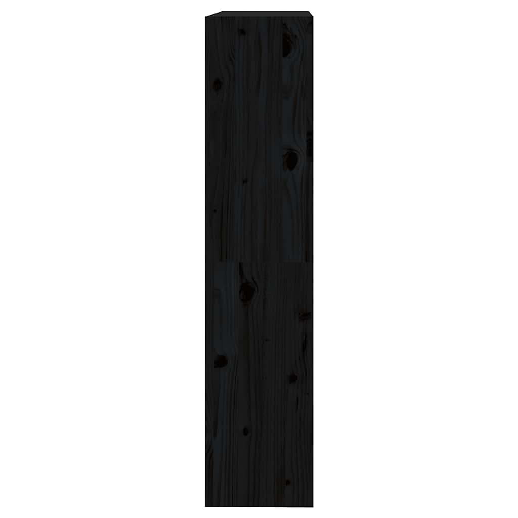 Libreria/Divisorio Nero 80x30x135,5cm in Legno Massello di Pino - homemem39