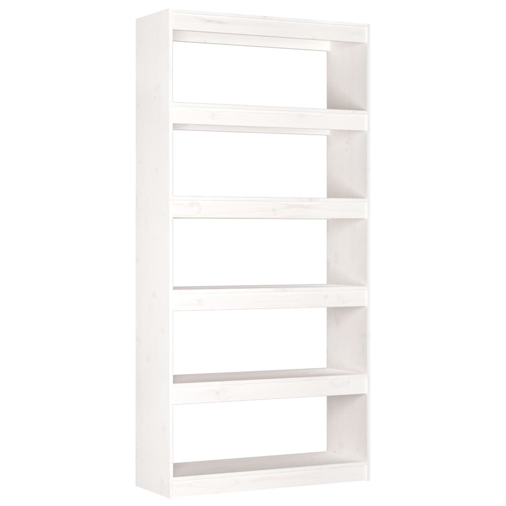 Libreria/Divisorio Bianco 80x30x167,4 cm Legno Massello di Pino