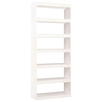 Libreria/Divisorio Bianco 80x30x199,5 cm in Massello di Pino