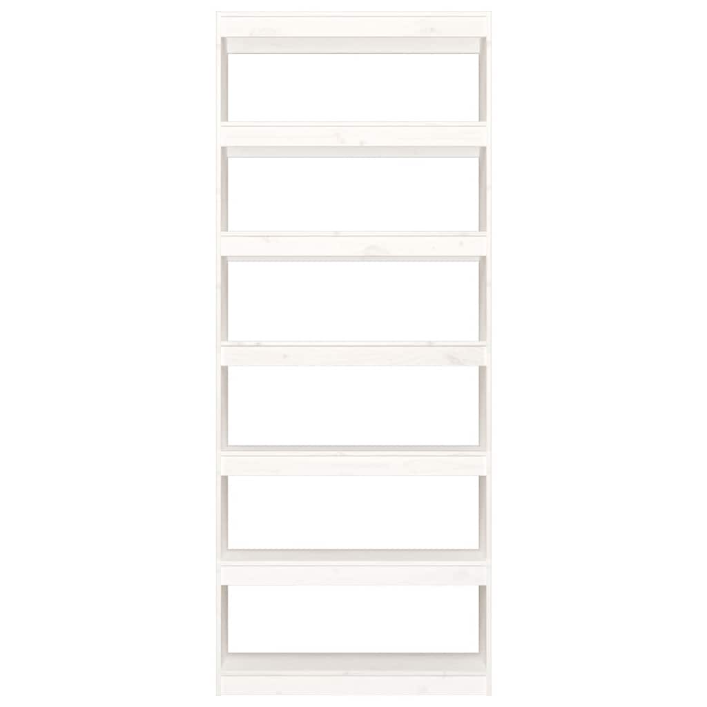 Libreria/Divisorio Bianco 80x30x199,5 cm in Massello di Pino