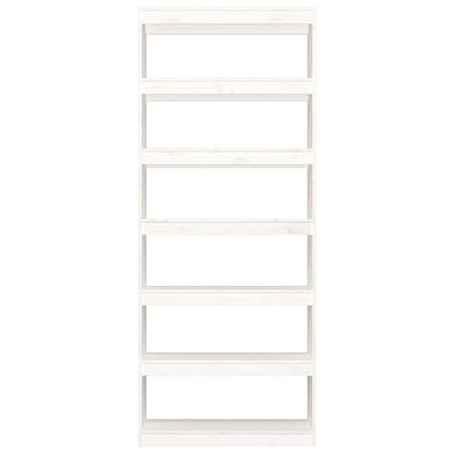 Libreria/Divisorio Bianco 80x30x199,5 cm in Massello di Pino