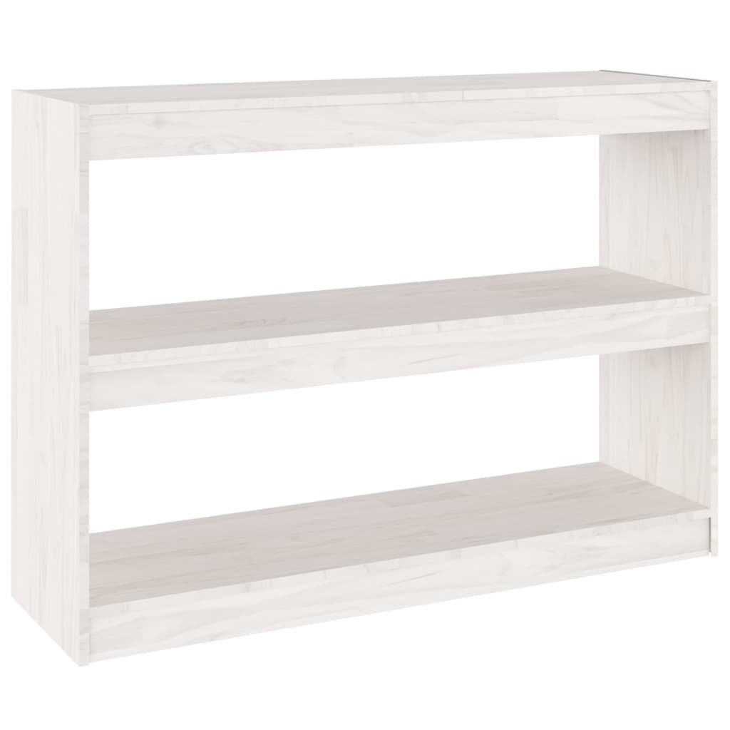 Libreria/Divisorio Bianco 100x30x71,5 cm Legno Massello di Pino | homemem39