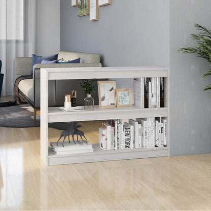Libreria/Divisorio Bianco 100x30x71,5 cm Legno Massello di Pino | homemem39