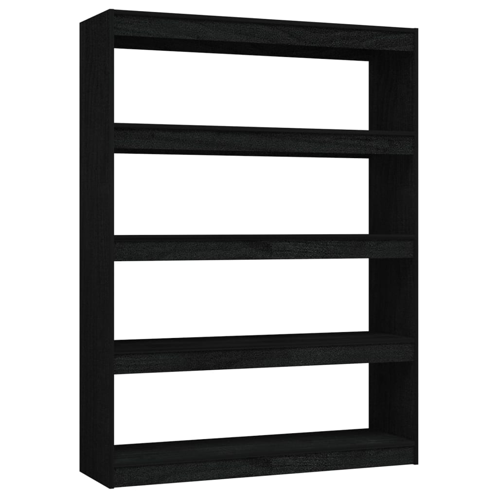 Libreria/Divisorio Nero 100x30x135,5 cm in Legno di Pino | homemem39