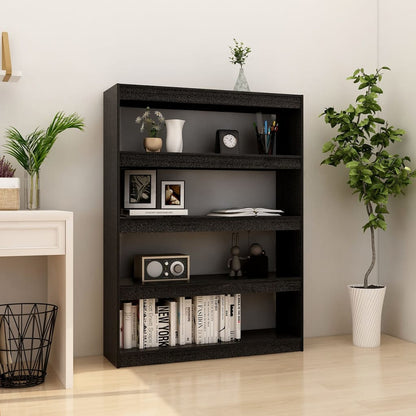 Libreria/Divisorio Nero 100x30x135,5 cm in Legno di Pino | homemem39