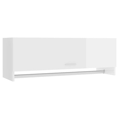Armadio Bianco Lucido 100x32,5x35 cm in Legno Multistrato - homemem39