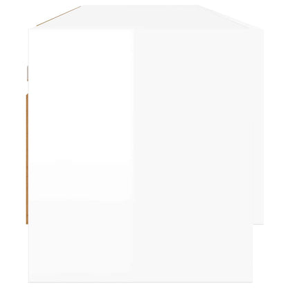 Armadio Bianco Lucido 100x32,5x35 cm in Legno Multistrato