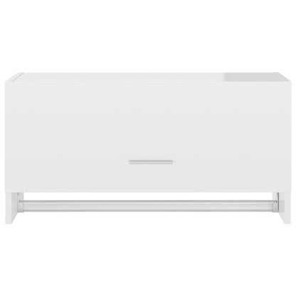 Armadio Bianco Lucido 70x32,5x35 cm in Legno Multistrato - homemem39
