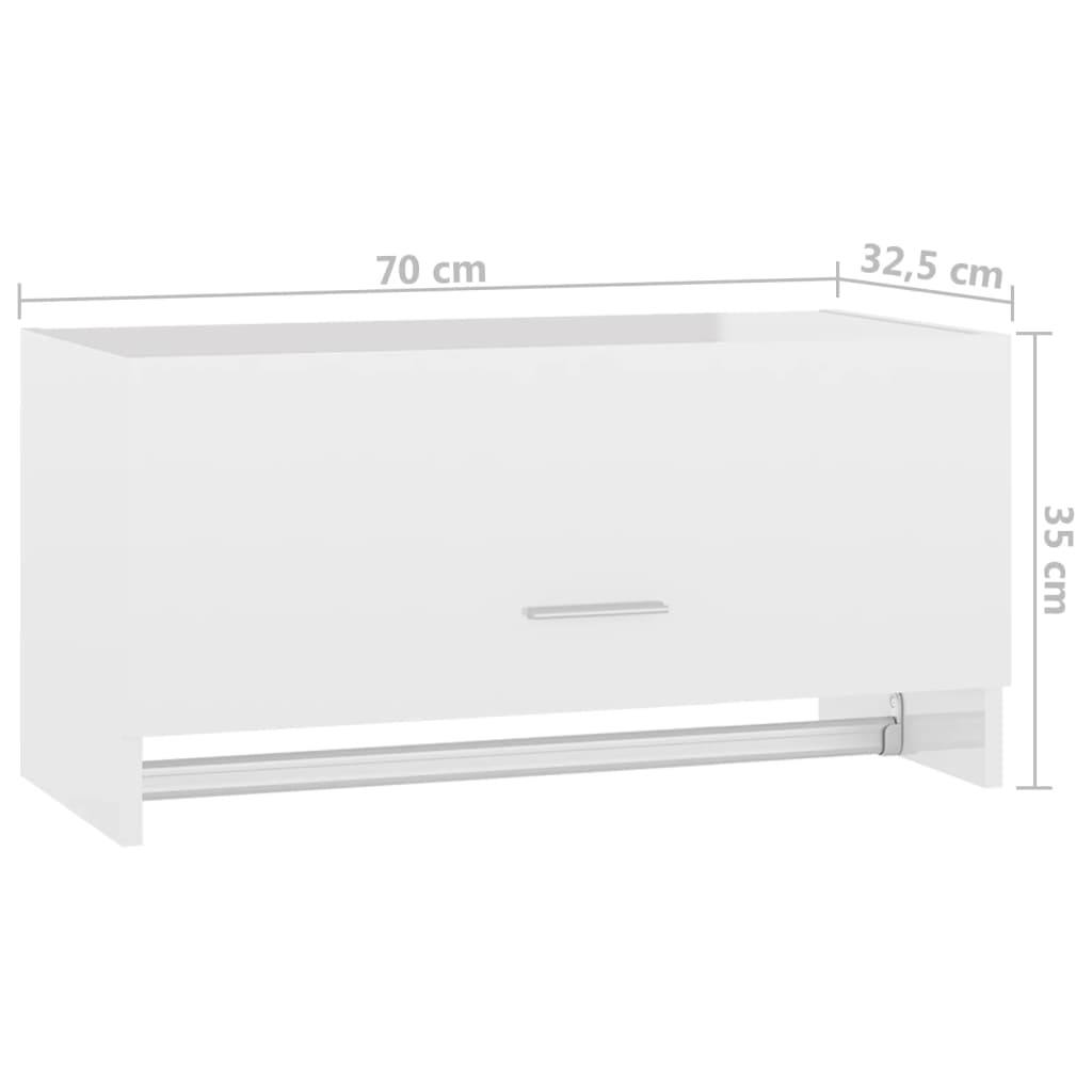 Armadio Bianco Lucido 70x32,5x35 cm in Legno Multistrato - homemem39