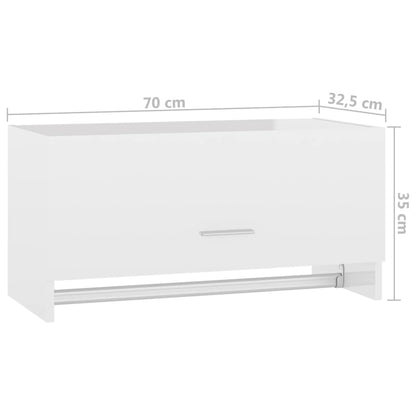 Armadio Bianco Lucido 70x32,5x35 cm in Legno Multistrato - homemem39