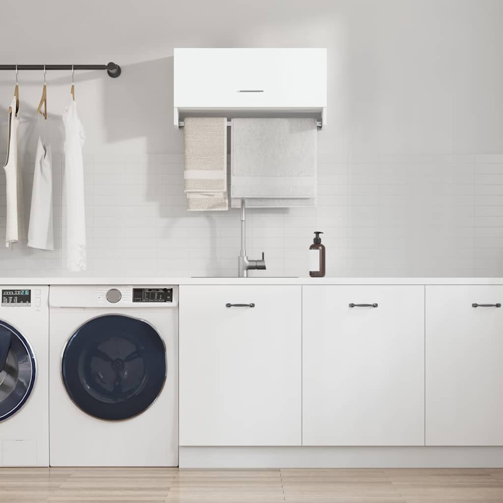 Armadio Bianco Lucido 70x32,5x35 cm in Legno Multistrato