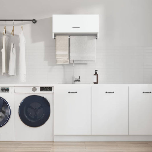 Glossy White Wardrobe 70x32.5x35 cm in Multilayer Wood