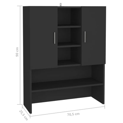 Mobile per Lavatrice Nero 70,5x25,5x90 cm - homemem39