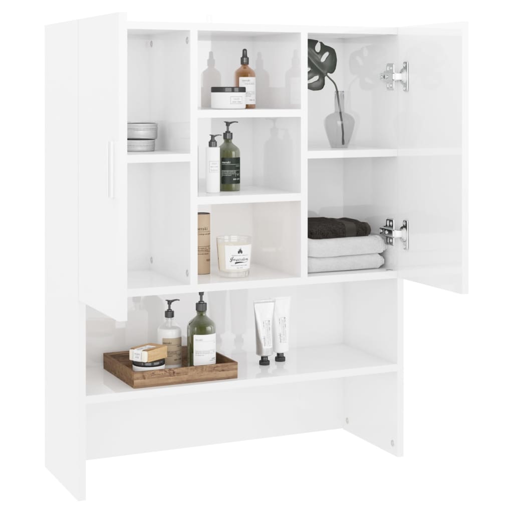 Mobile per Lavatrice Bianco Lucido 70,5x25,5x90 cm | homemem39