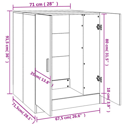 Mobile per Lavatrice Nero 71x71,5x91,5 cm