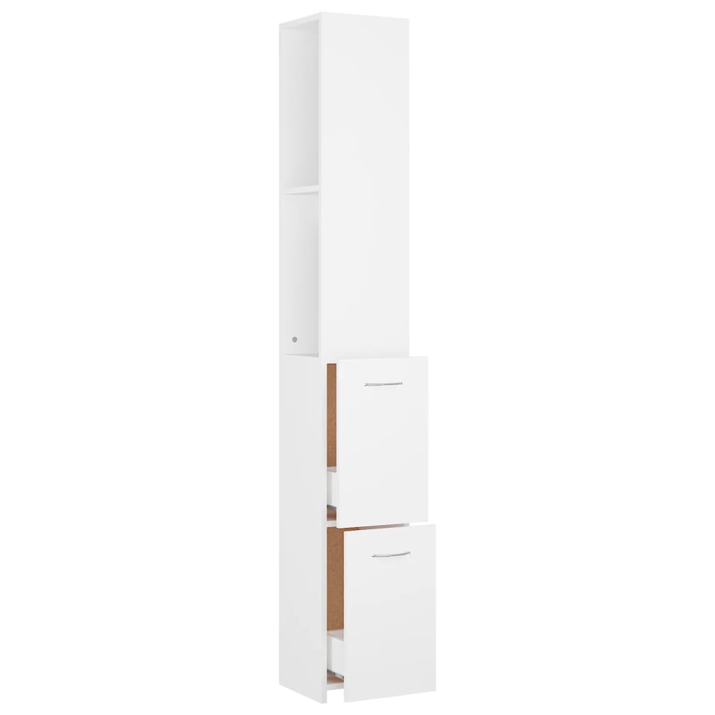 Armadietto da Bagno Bianco 25x26,5x170 cm in Legno Multistrato | homemem39