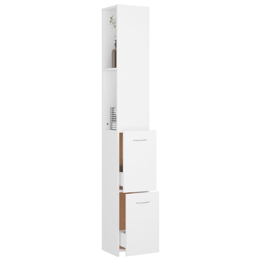 Armadietto da Bagno Bianco 25x26,5x170 cm in Legno Multistrato | homemem39