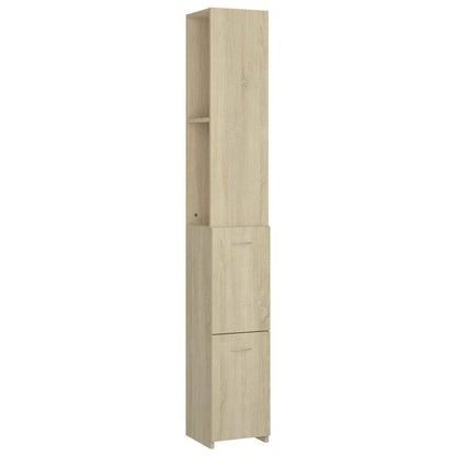 Armadietto Bagno Rovere Sonoma 25x26,5x170 cm Legno Multistrato