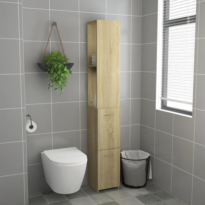 Armadietto Bagno Rovere Sonoma 25x26,5x170 cm Legno Multistrato | homemem39