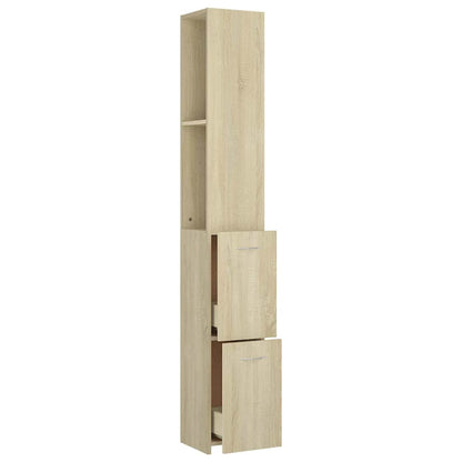 Armadietto Bagno Rovere Sonoma 25x26,5x170 cm Legno Multistrato