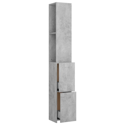 Armadietto Bagno Grigio Cemento 25x26,5x170cm Legno Multistrato | homemem39