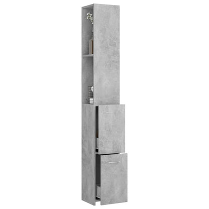 Armadietto Bagno Grigio Cemento 25x26,5x170cm Legno Multistrato | homemem39