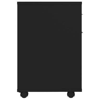 Mobiletto con Rotelle Nero 45x38x54cm in Legno Multistrato