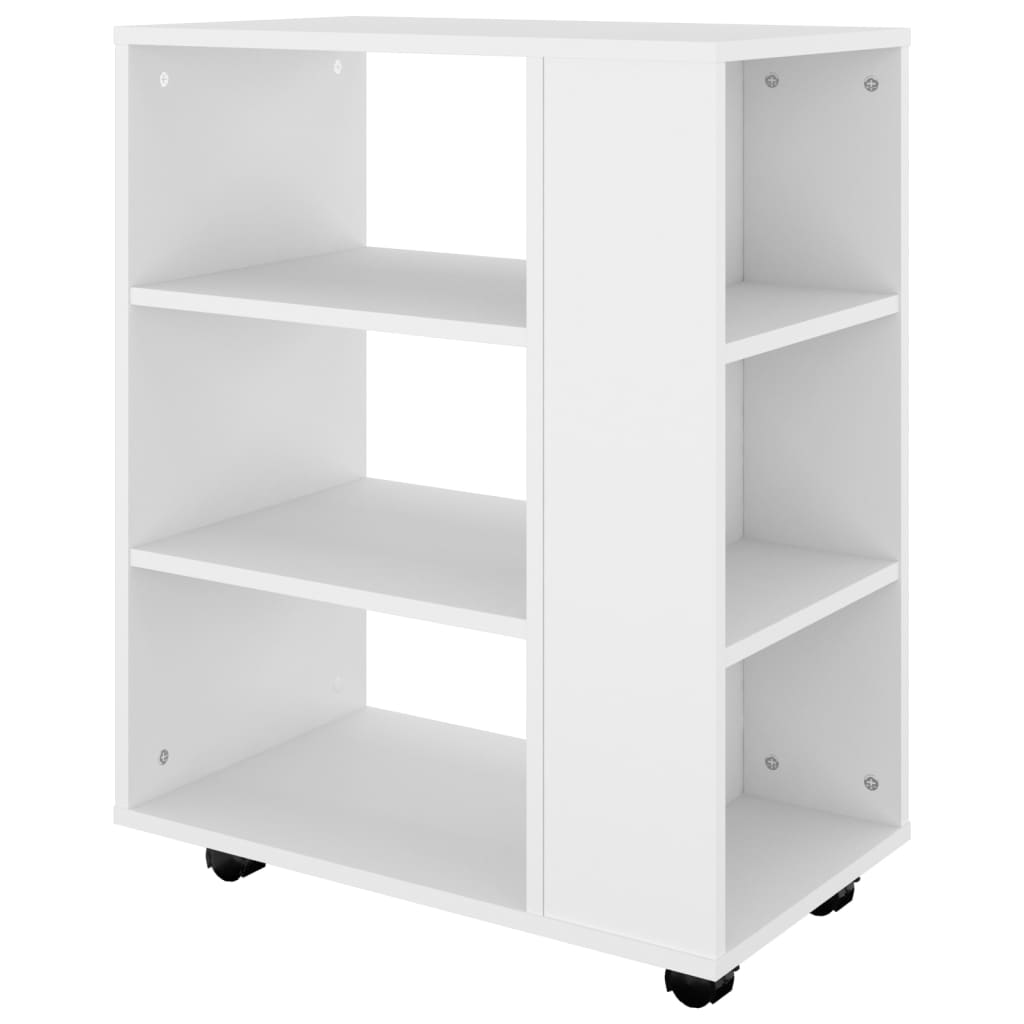 Mobiletto con Rotelle Bianco 60x35x75cm in Legno Ingegnerizzato